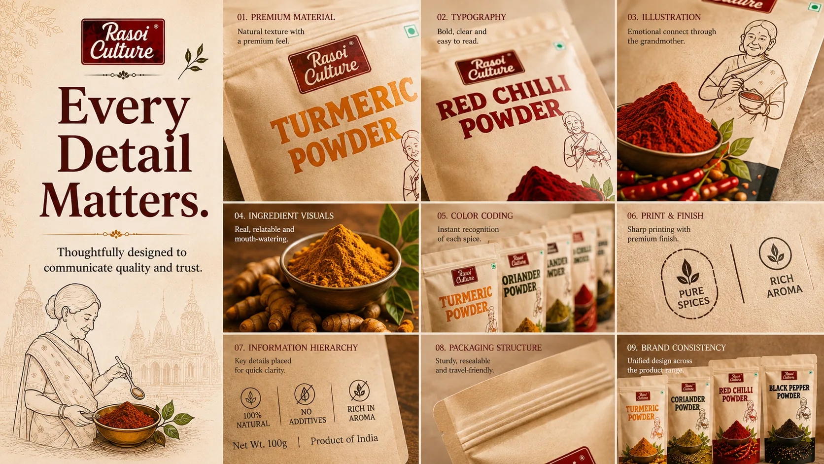 Rasoi Culture — Packaging Design packaging & visual design mockup 14 by Raghav Chopra